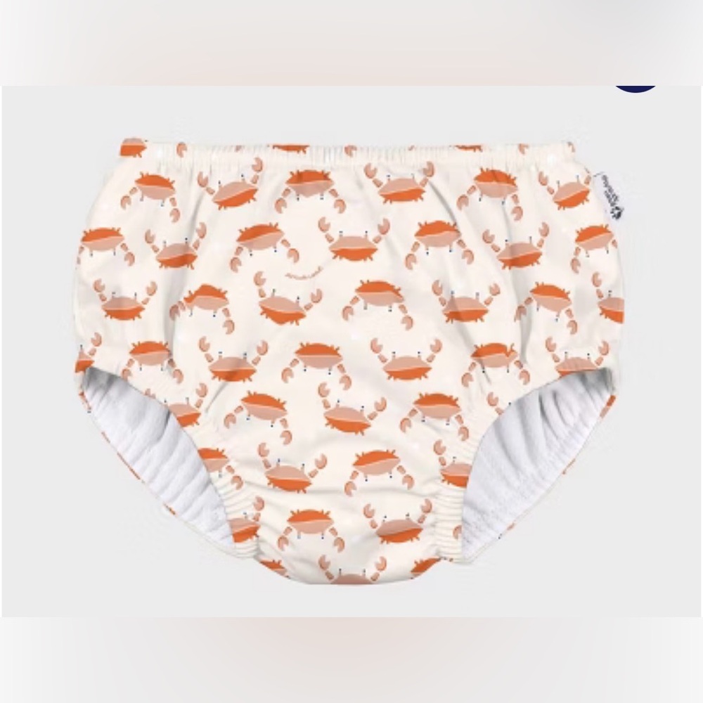 Reusable Crab Print Swim Diaper - Orange Crab